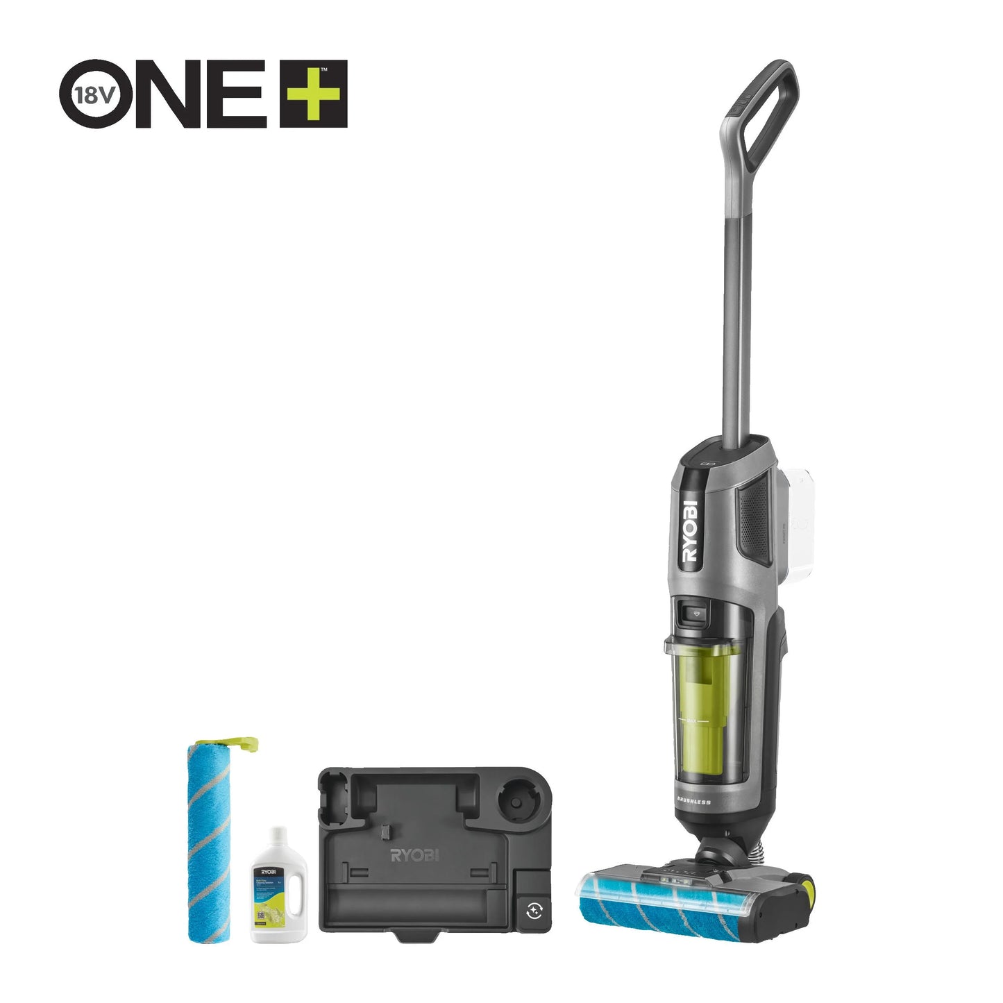 Aspirapolvere 10V Lavapavimenti Ryobi 3 in 1 brushless con batteria inclusa 4.0 ah