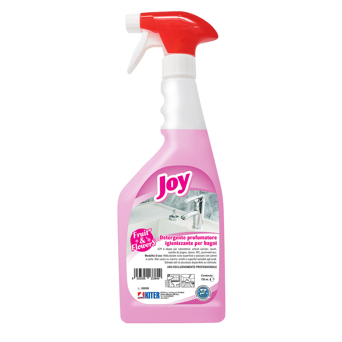 Detergente profumatore igienizzante per bagni Joy_750 ml. Kiter Professional